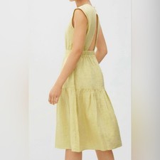 Everlane The Linen Open Back Yellow Dress