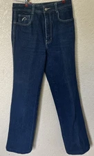 VINTAGE JORDACHE JEANS DARK BLUE  SIZE 30 L Horse Head Logo Slim Fit 1980’s Rare