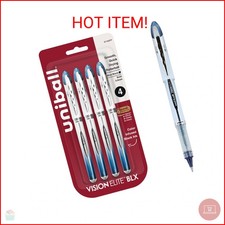 uniball Vision Elite BLX Rollerball Pens, Bold Point 0.8mm , Blue BLX Ink, 4 Pa