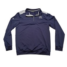 Levelwear Pullover Mens Medium 1/4 Zip Performance Navy Blue Grey Activewear
