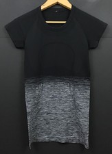 Lululemon Short Sleeve Black/Gray Ombre Swiftly Tech Crew Neck T-Shirt Size 4