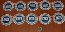 10  ANTIQUE ART NOUVEAU GIN & SCOTCH WHISKY  SPIRIT LABELS A.DICKINS & CO NEWARK