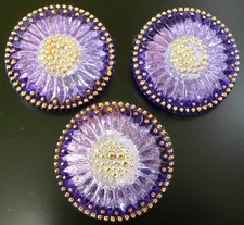 3 Czech Crystal Glass Glass Buttons #P528 - 32 mm or 1-1/4" - WOW!!!