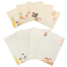 FNANJWQ 36 Pcs Cat Writing Paper and Envelopes Set, Warm Cute Beige