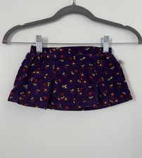 Vintage McKids Purple Floral Corduroy Skirt Skort Baby Girl Size 12 Months