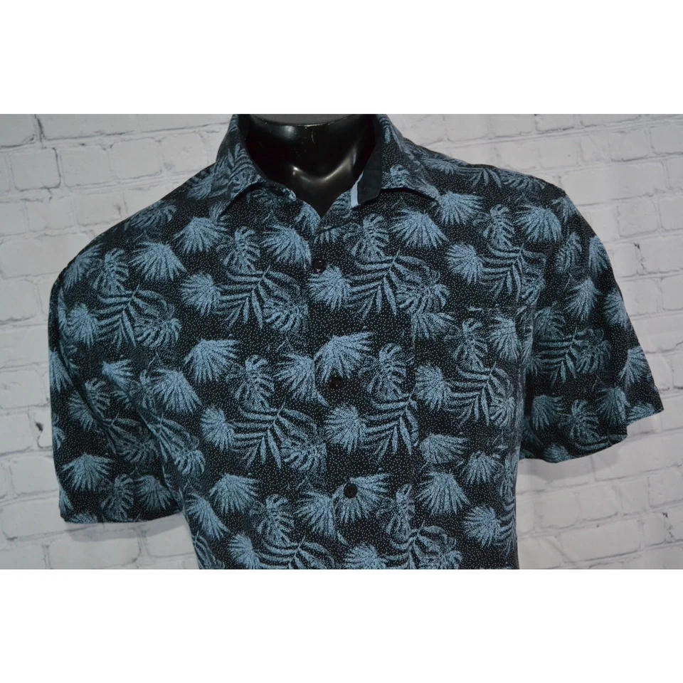 Nat Nast Hawaiian SILK Shirt Mens Size XL Button Down Blue Floral Tropical - Image 4 of 4