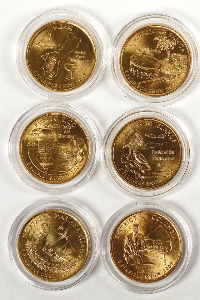 2009 6 Gold Plated Quarters District Of Columbia And US Territories - Image 4 of 4