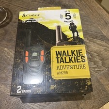 COBRA AM255 Walkie Talkie - Twin Pack, Black & Orange Up To 5km Range