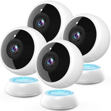 Magnetic Security Camera Wireless - 4Pack AI Motion Detection, 2K HD Video, B...