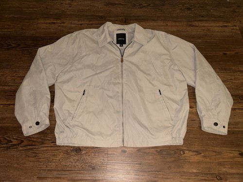 London Fog, Vintage London Fog Jacket Cream Zip Front Lightweight Coat Men’s XL