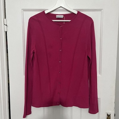 Gerry Weber cardigan women s size 14 hot pink soft knit button up