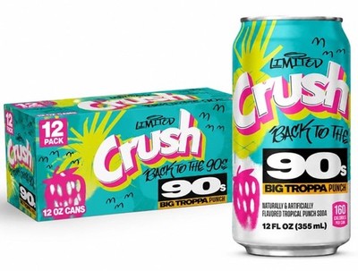 Crush Back to the 90s Limited Edition Soda 12 fl oz Cans 12 Pack New