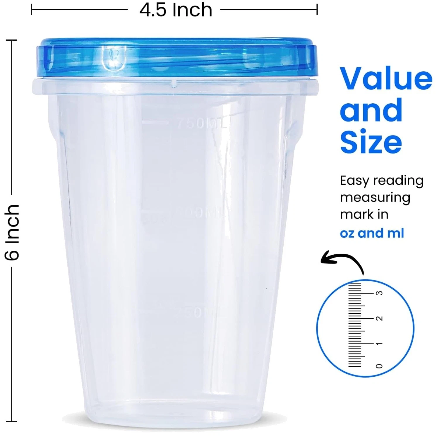 Clear Freezer Storage Containers with Lids - 24 Pack