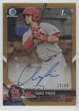 2018 Bowman Chrome Prospect Gold Refractor 12/50 Chase Pinder #BCPA-CP Auto 13iq