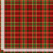 Cotton Joyful Tartan Plaids Metallic Holiday Fabric Print by Yard D605.19