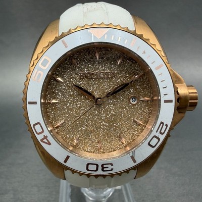 Invicta Angel Dive Watch Women 39mm Gold Dial Rose Gold Tone Date New Battery