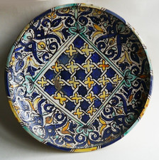 Antique Iznik Pottery Bowl Hand Made and Hand Painted 29cm Diameter