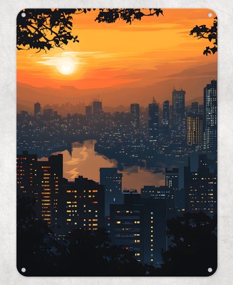Mumbai Sonnenuntergang Szene Indien Metall Poster Wand Blechschild Männerhöhle Schuppen Haus Plakette