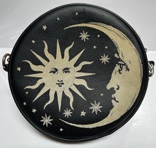 Sun Moon & Stars Celestial Crossbody Shoulder Bag Black “Glows in the Dark”
