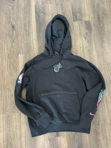 Nike Miami Heat ViceVersa City Edition Courtside Hoodie Black Blue Pink Sz M NEW - Picture 3 of 5