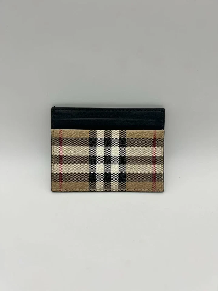 Burberry Cardholder Wallet - Sandon Beige - Check Canvas - silver Logo Inside - Image 2 of 4