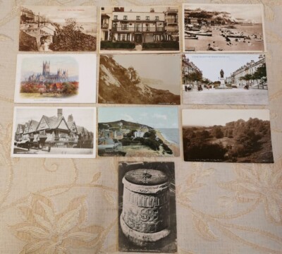 Lot von 10 alten Postkarten - verschiedene Themen, Kent