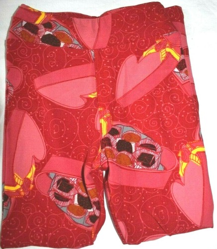 LuLaRoe Valentine Kids Small / Medium (S/M) Legging Red Pink Love Chocolates