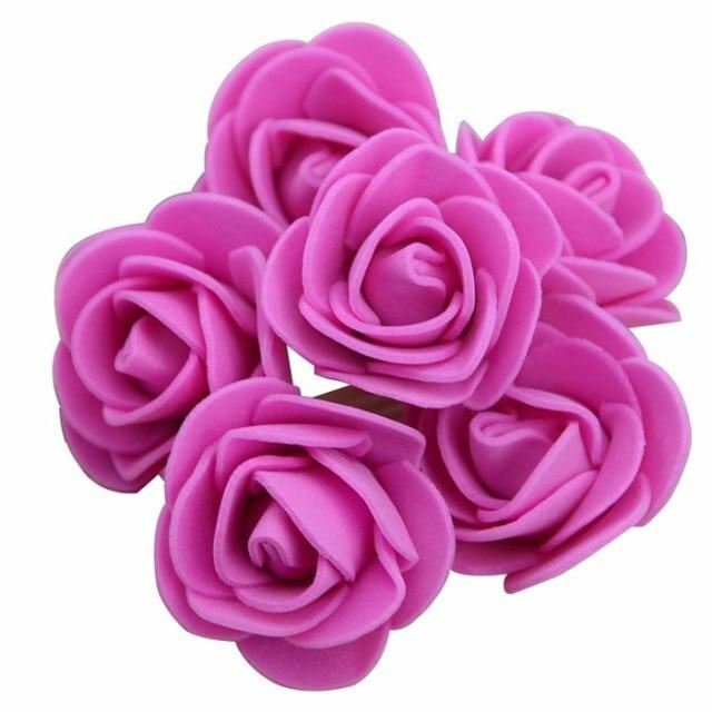 100pcs Artificiale Schiuma Rosa Teste Fiore Per Ghirlanda Casa Decorazione Nozze