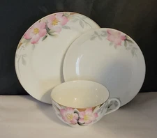 Vintage Noritake Azalea 3 PC Breakfast Trio Set Cup Saucer Plate