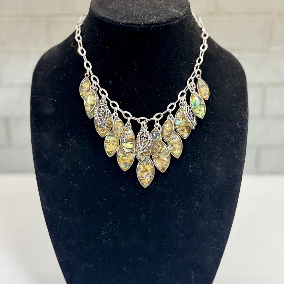 Collar Joyería Premier Designs Monterey Abulón Shell Babero 16-20" Foto 3 de 4