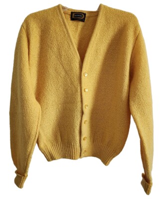 Vtg 60 DRUMMOND MENS SZ M Yellow Kid Mohair Virgin Wool