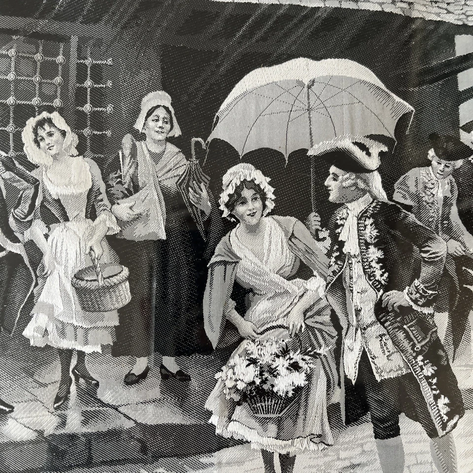 TABLEAU EN SOIE TISSÉ SCÈNE GALANTE ROMANTIQUE - Photo 4/4