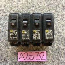 SQUARE D HOM120 HOMELINE 1 POLE 20 AMP 120/240V BREAKER LOT OF 4 1 YEAR WARRANTY
