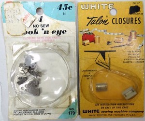 Vtg Dyno and White Brand No Sew Hook n Eye Talon Closures Advertising 1950s