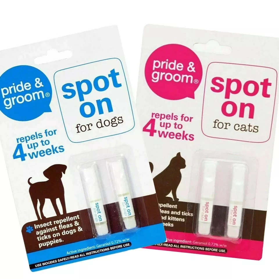 PRIDE GROOM Pride & Groom SPOT ON Flea, Tick & Lice Treatment For S,M,L Dogs & Cats