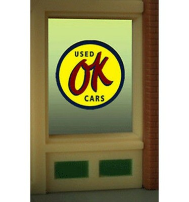 Miller Engineering ~ HO or O Scale ~ OK Used Cars Animated Window Sign ~ 9065