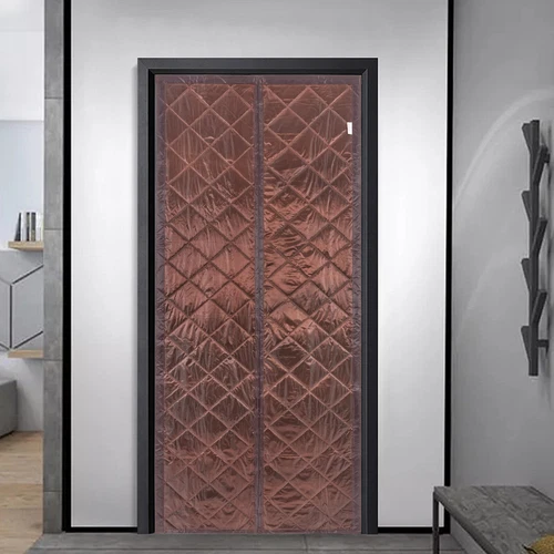 Insulated Door Insulation Curtain - Magnetic Thermal Cover for Winter Keep Warm - Picture 4 of 9