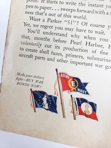 Instrumento de escritura Parker 51 Pen Co de colección 1944 libros de la Primera Guerra Mundial espera debido a la Segunda Guerra Mundial - Imagen 5 de 7