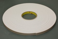 3M Double Sided/Coated Polyethylene Foam Tape 4496W, 1/2" x 108' x 1/16", White