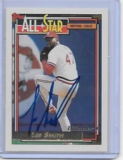 Baseball Card IP auto LEE SMITH 1992 Topps Gold Winner St. Louis Cardinals HOF