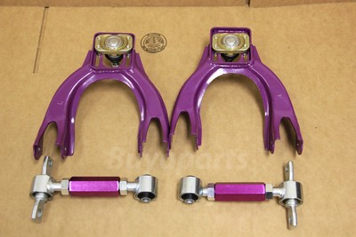 PURPLE FRONT UPPER A-ARM+REAR CAMBER KIT CIVIC DEL SOL INTEGRA DC2 EG EG6 EJ EJ1
