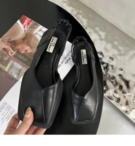 Woman Fashion Sandals Casual PU Low Rubber Rome Square heel Flat Back Strap Toe - Picture 25 of 55