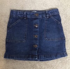 OshKosh B  Gosh Girls  Denim Medium Wash Snap Button-Up Jean Skirt Sz 6 / 6X