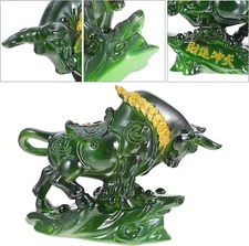 Healifty Feng Shui Ox Statue Chinese Zodiac OX Year Cow Ox Statue Sculpture Wall