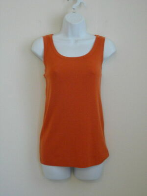 NWT AKRIS Chili Orange Wool Round Neck Sleeveless Knit Top 12