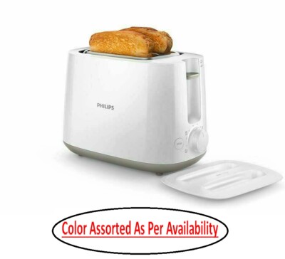 Philips Toaster 2-Slice Pop-up Integrated Bun Rack 8 Browning Settings ( White )