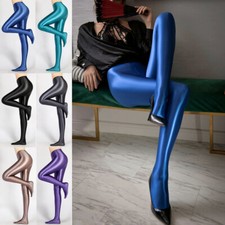 LEOHEX Women's Solid Glossy Leggings Colorful Fitness Yoga Opaque Bodybuilding