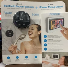Atomi Bluetooth Shower Speaker + Phone Mount Combo Splash Resistant