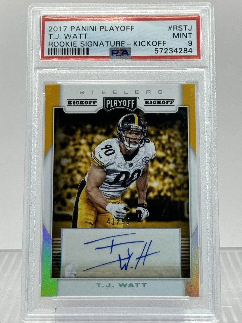 TJ Watt Panini Playoff Rookie Signature #RSTJ Kickoff
