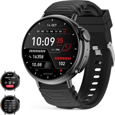 Smart Watch Ultra 1.52'' Round HD Display receive/make call and more - Black